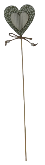 Wooden Heart on Stick (P/S08)