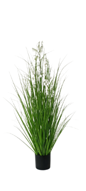 Potted Grass with White Flowers - 90cm (P/FH31)